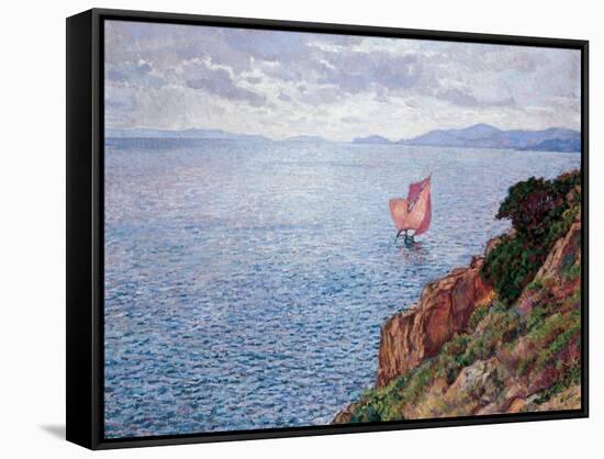 The Red Sail-Théo van Rysselberghe-Framed Stretched Canvas