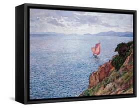 The Red Sail-Théo van Rysselberghe-Framed Stretched Canvas