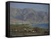 The Red Sea Port of Aqaba and Highlands Beyond, Jordan, Middle East-Robert Francis-Framed Stretched Canvas