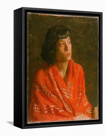 The Red Shawl, C.1890 (Oil on Canvas)-Thomas Cowperthwait Eakins-Framed Stretched Canvas