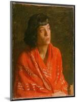 The Red Shawl, C.1890 (Oil on Canvas)-Thomas Cowperthwait Eakins-Mounted Giclee Print