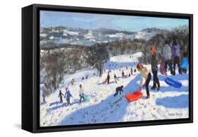 The Red Sledge, Allestree Park, Derby, 2016-Andrew Macara-Framed Stretched Canvas