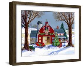 The Red Sleigh Barn-Geraldine Aikman-Framed Giclee Print