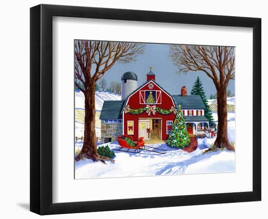 The Red Sleigh Barn-Geraldine Aikman-Framed Premium Giclee Print