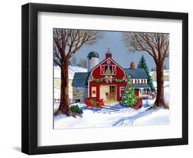 The Red Sleigh Barn-Geraldine Aikman-Framed Premium Giclee Print