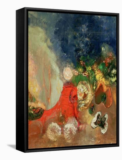 The Red Sphinx-Odilon Redon-Framed Stretched Canvas