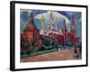 The Red Square in Moscow, 1910s-null-Framed Giclee Print