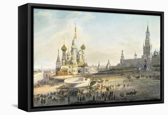 The Red Square, Moscow-Johann Ludwig Bleuler-Framed Stretched Canvas