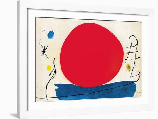 The Red Sun-Joan Miro-Framed Art Print