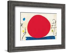 The Red Sun-Joan Miro-Framed Art Print