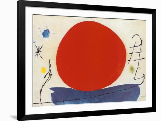 The Red Sun-Joan Miro-Framed Art Print