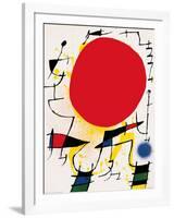 The Red Sun-Joan Miro-Framed Art Print