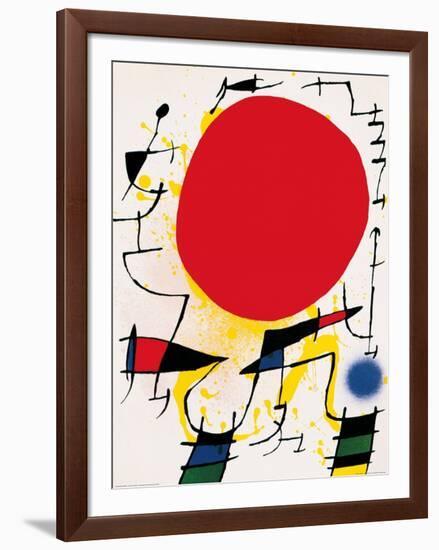 The Red Sun-Joan Miro-Framed Art Print