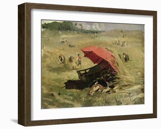 The Red Sunshade, circa 1860-Franz Seraph von Lenbach-Framed Giclee Print