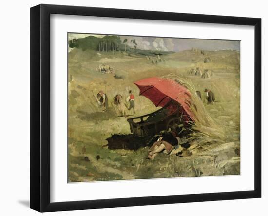 The Red Sunshade, circa 1860-Franz Seraph von Lenbach-Framed Giclee Print