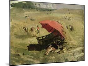 The Red Sunshade, circa 1860-Franz Seraph von Lenbach-Mounted Giclee Print