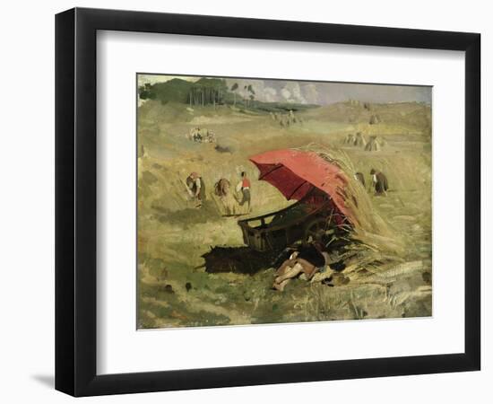 The Red Sunshade, circa 1860-Franz Seraph von Lenbach-Framed Giclee Print