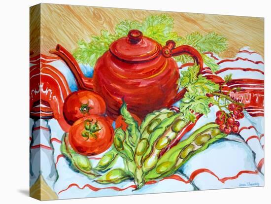The Red Teapot-Joan Thewsey-Stretched Canvas
