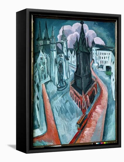 The Red Tower in Halle, 1915-Ernst Ludwig Kirchner-Framed Stretched Canvas
