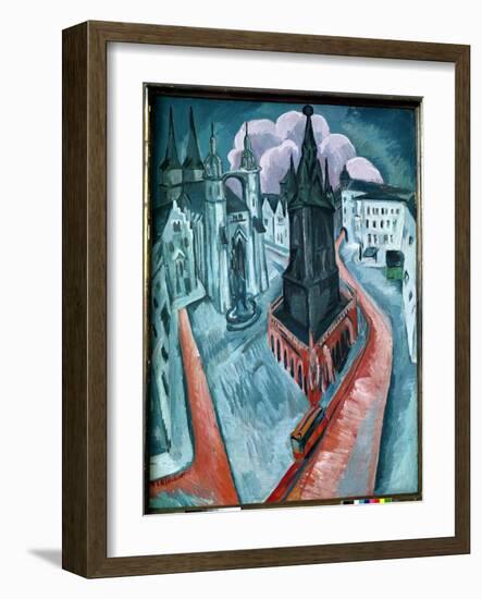 The Red Tower in Halle, 1915-Ernst Ludwig Kirchner-Framed Giclee Print