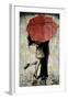 The Red Umbrella-Loui Jover-Framed Art Print