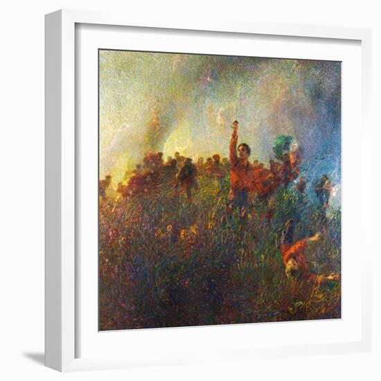 The Red Vanguard of Argonne-Plinio Nomellini-Framed Giclee Print