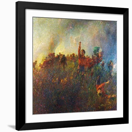 The Red Vanguard of Argonne-Plinio Nomellini-Framed Giclee Print