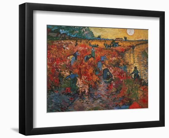 The red Vineyard at Arles,1888. Canvas,73 x 91 cm.-Vincent van Gogh-Framed Premium Giclee Print