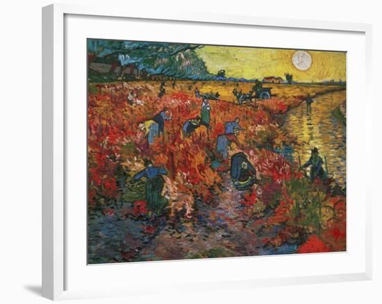 The Red Vineyard at Arles, c.1888-Vincent van Gogh-Framed Giclee Print