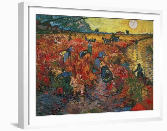 The Red Vineyard at Arles, c.1888-Vincent van Gogh-Framed Giclee Print