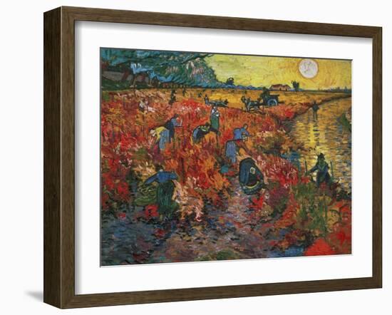 The Red Vineyard at Arles, c.1888-Vincent van Gogh-Framed Premium Giclee Print