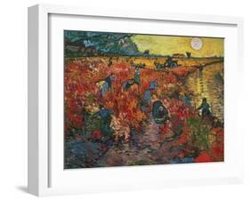 The Red Vineyard at Arles, c.1888-Vincent van Gogh-Framed Premium Giclee Print