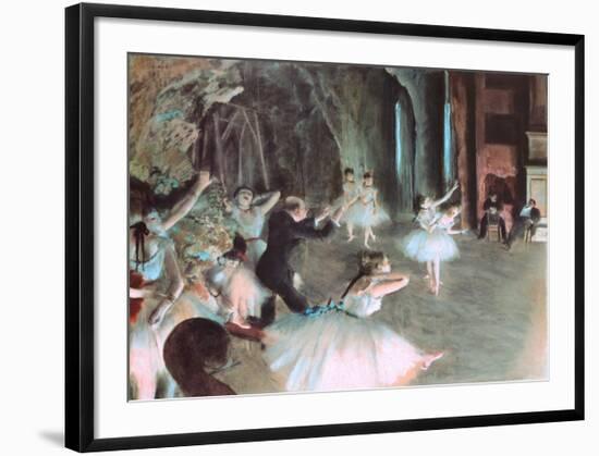 The Rehearsal of the Ballet on Stage, c.1874-Edgar Degas-Framed Art Print