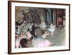 The Rehearsal of the Ballet on Stage, c.1874-Edgar Degas-Framed Art Print