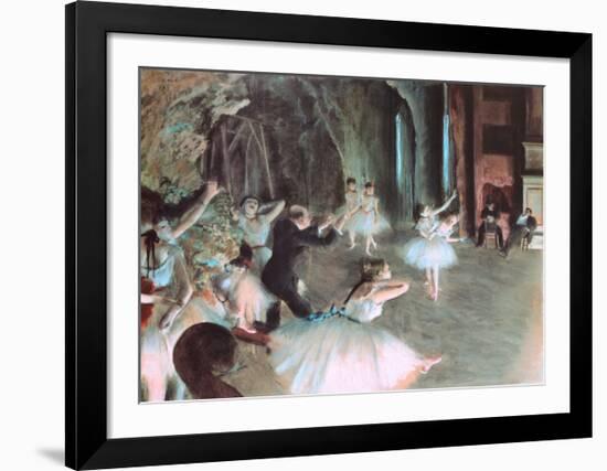 The Rehearsal of the Ballet on Stage, c.1874-Edgar Degas-Framed Art Print