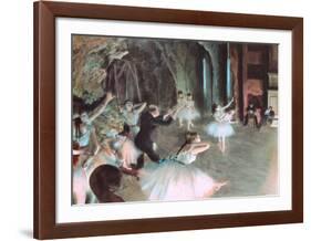 The Rehearsal of the Ballet on Stage, c.1874-Edgar Degas-Framed Art Print