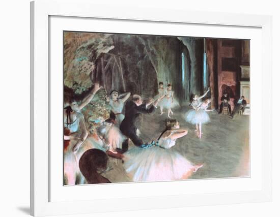 The Rehearsal of the Ballet on Stage, c.1874-Edgar Degas-Framed Art Print