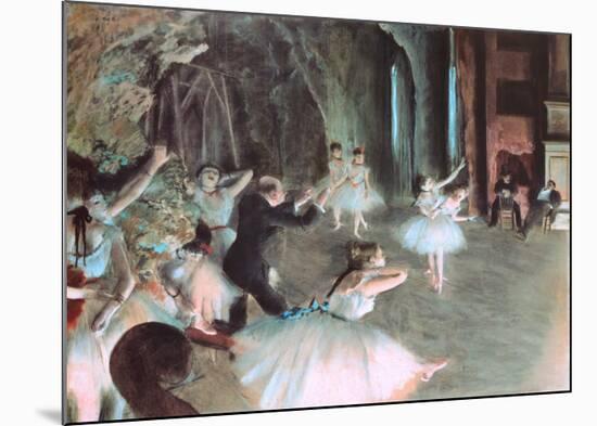 The Rehearsal of the Ballet on Stage, c.1874-Edgar Degas-Mounted Art Print