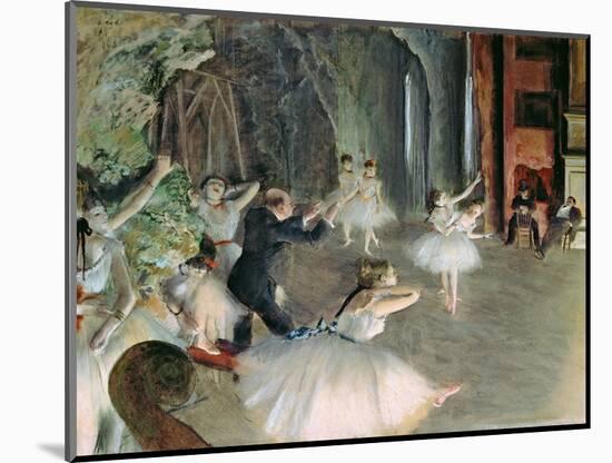 The Rehearsal of the Ballet on Stage, circa 1878-79-Edgar Degas-Mounted Premium Giclee Print