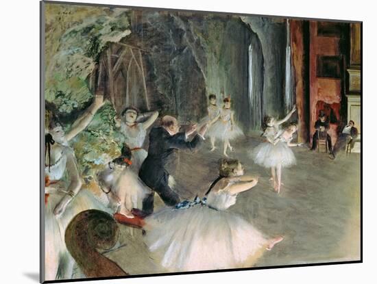 The Rehearsal of the Ballet on Stage, circa 1878-79-Edgar Degas-Mounted Giclee Print