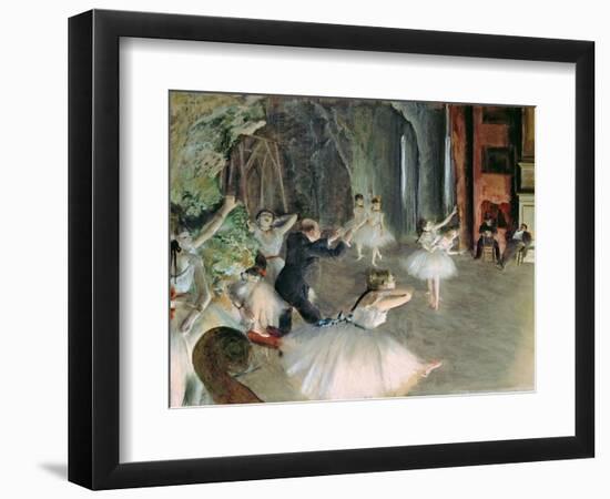 The Rehearsal of the Ballet on Stage, circa 1878-79-Edgar Degas-Framed Giclee Print