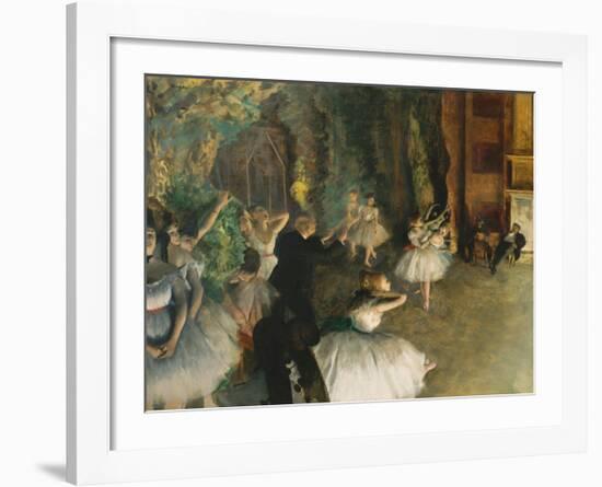 The Rehearsal of the Ballet Onstage, c.1874-Edgar Degas-Framed Premium Giclee Print