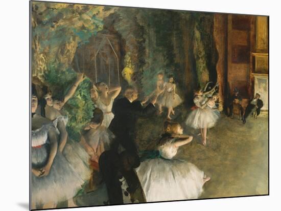 The Rehearsal of the Ballet Onstage, c.1874-Edgar Degas-Mounted Premium Giclee Print