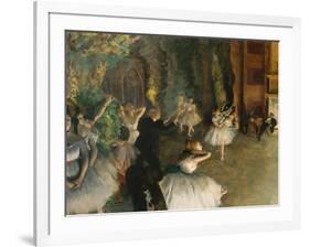The Rehearsal of the Ballet Onstage-Edgar Degas-Framed Art Print