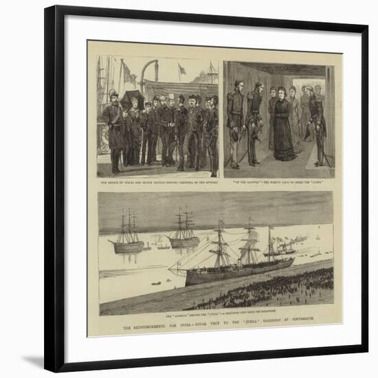 The Reinforcements for India, Royal Visit to the Jumna Troopship at Portsmouth-null-Framed Giclee Print