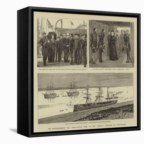 The Reinforcements for India, Royal Visit to the Jumna Troopship at Portsmouth-null-Framed Stretched Canvas