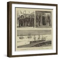 The Reinforcements for India, Royal Visit to the Jumna Troopship at Portsmouth-null-Framed Giclee Print