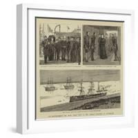 The Reinforcements for India, Royal Visit to the Jumna Troopship at Portsmouth-null-Framed Giclee Print