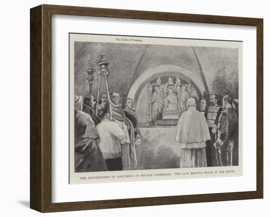 The Reinterment of Columbus in Seville Cathedral, the Last Resting-Place in the Crypt-null-Framed Giclee Print