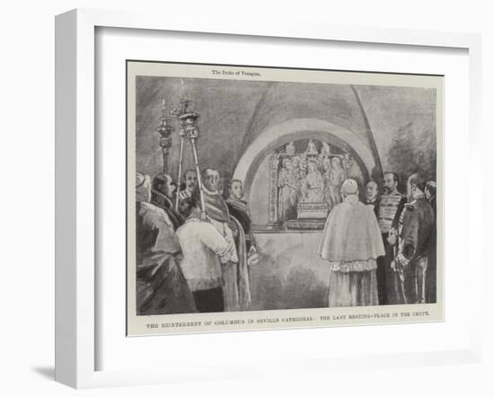 The Reinterment of Columbus in Seville Cathedral, the Last Resting-Place in the Crypt-null-Framed Giclee Print